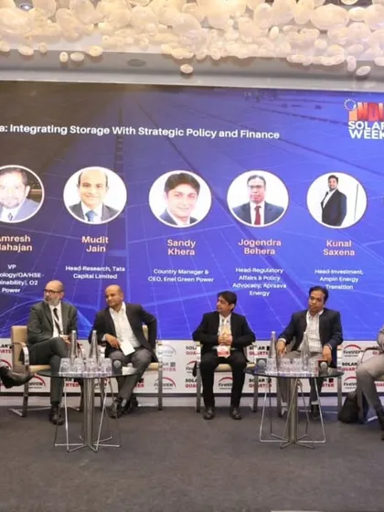 A panel discussion at India Solar Week on expanding utility-scale solar. Our VP of Regulatory & ISTS Grid, Ayush Prasad, contributed his insights on policy navigation, financing, and grid integration strategies.