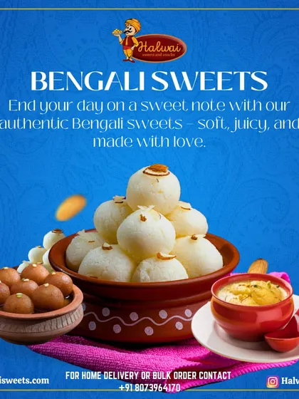 A delightful spread of my authentic Bengali sweets, featuring soft rasgullas and juicy gulab jamuns, showcasing the rich flavors of Bengal.