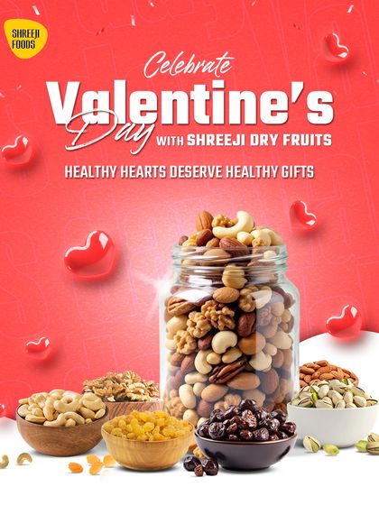 Celebrate Valentine's Day with a healthy heart. A gift of my premium mixed dry fruits is a thoughtful way to show you care.