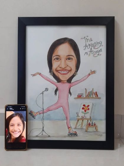 A fantastic birthday gift for a talented young lady, showcasing all her hobbies like singing, skating, and painting.