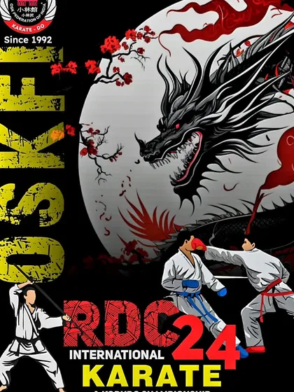 The official poster for our RDC24 International Karate & Kobudo Championship. The dragon artwork symbolizes the power and spirit of our event.