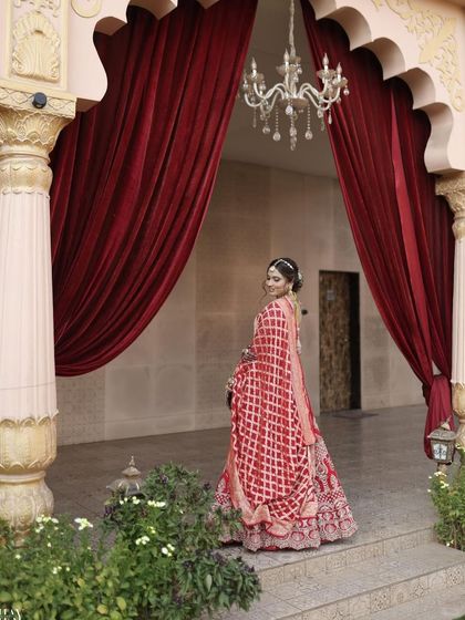 A beautiful shot of the bride, her traditional outfit and classic hairstyle creating a picture of pure elegance.