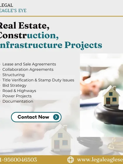 Our expertise extends across the full spectrum of real estate, construction, and infrastructure projects. We handle everything from drafting lease and sale agreements to managing title verification, bid strategies, and documentation for large-scale projects.