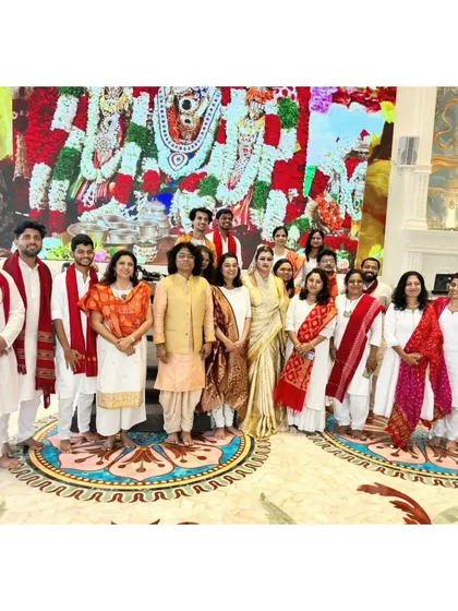 Another group photo from our divine and enchanting afternoon in Hyderabad. We were blessed to perform on such an auspicious occasion.