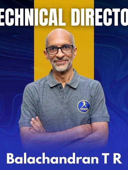 Meet our Technical Director, Balachandran T R, a cornerstone of my coaching program. With over 30 years of experience training Olympians and mentoring over 700 coaches, he leads our Coach Upskill Program, elevating the standards of coaching across our network.
