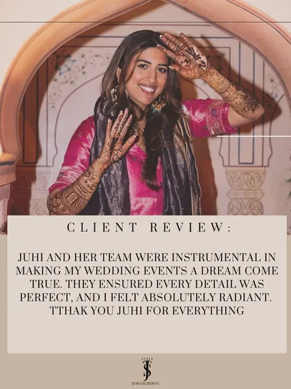 A glowing review from a happy client. Making my clients feel radiant and ensuring every detail is perfect for their wedding events is what makes my job so rewarding.