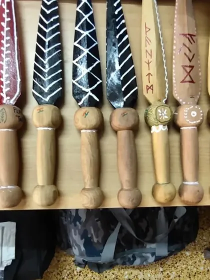 These are training blades we prepared for the International Blade Fight Federation (IBFF) introduction in Delhi. Each one is a tool for learning.