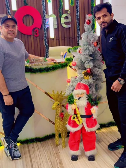 Another happy moment captured during our Christmas festivities. Our community celebrates achievements and holidays together, creating a supportive environment.