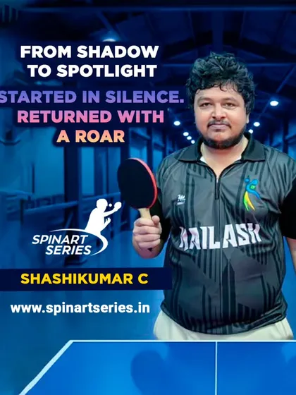 A true comeback story. Shashi Kumar C went from being knocked out in the qualifiers to winning a silver medal, proving that persistence pays off in the Spinart Series.