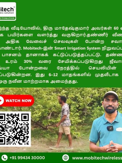 Madeshkumar saved 40% on water and 30% on fertilizer on his 60-acre multi-crop farm, getting a full return on his investment in just 6 to 12 months.