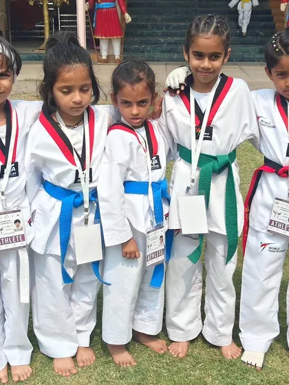 Our little champions ready to compete at the 3rd Taekwondo for All championship in Pune.