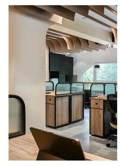 Another shot from a workstation, highlighting the warm and comfortable environment we aimed to create.