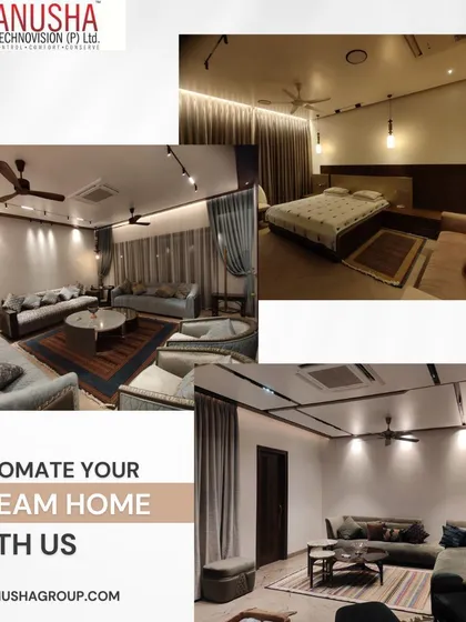 We help you automate your dream home. This collage shows various living and sleeping areas where our lighting control systems have been installed to enhance the existing interior design and add a layer of smart functionality.