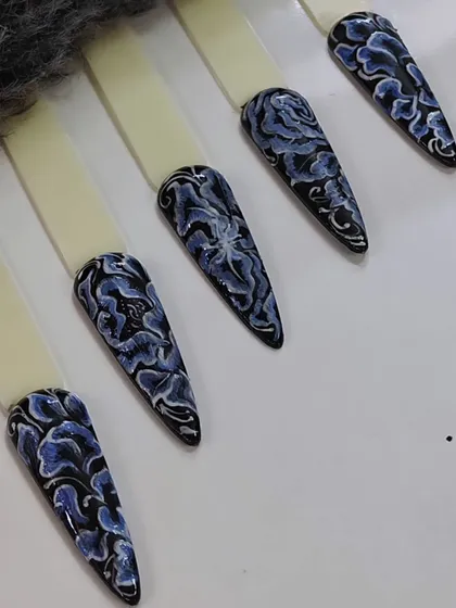 This type of detailed art can be done in any color combination to match your style.