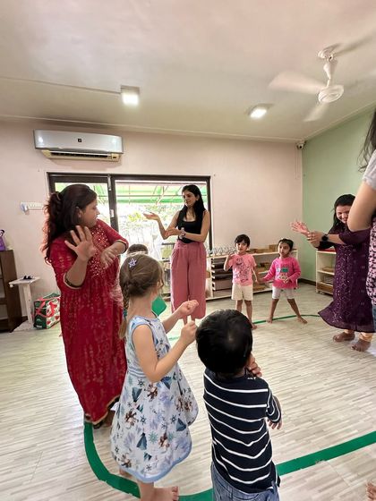 A throwback to our workshop in Bandra, where children are engaged in a music and movement activity, learning through imitation and play.