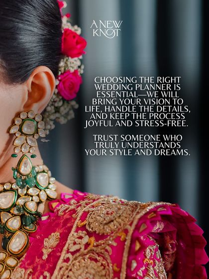 A series of advice graphics for brides-to-be, emphasizing the importance of choosing the right planner and embracing the joy of the journey.