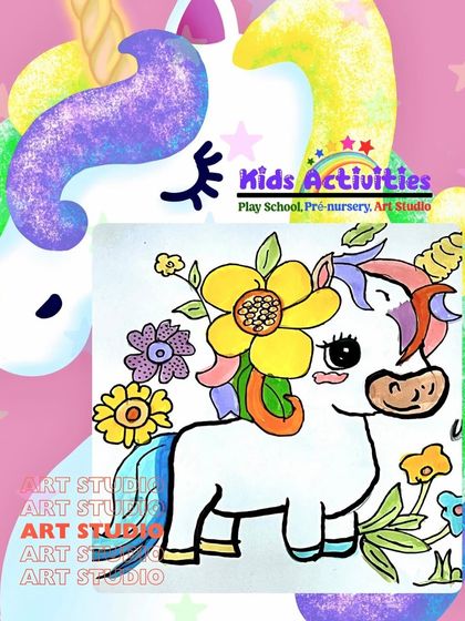 A touch of magic with this beautiful unicorn drawing. In our after-school programs, we explore fun themes that kids love, teaching them how to sketch and color their favorite mythical creatures while developing their artistic skills.