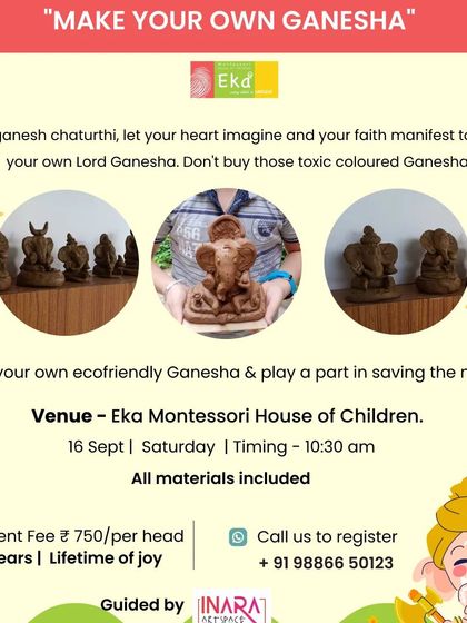 Don't miss the chance to make your own eco-friendly Ganesha. Join our workshop and play a part in saving nature this festival season.