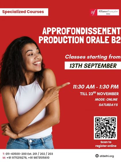 Boost your fluency with our specialized online course for B2 oral production. This class will help you build confidence and refine your spoken skills to speak freely on any topic.