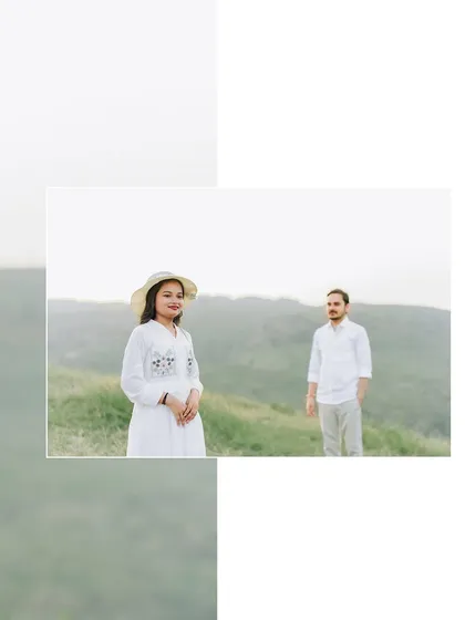 An artistic composition from a photoshoot in the hills, playing with layers and framing.