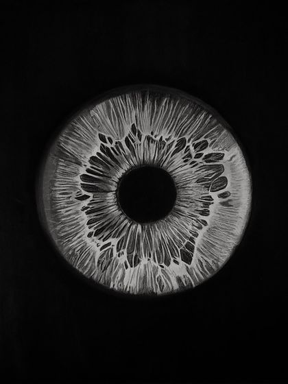 A close-up of the "Iris" drawing. The level of detail here was intense, but the final effect of a complex, almost floral pattern was worth it.