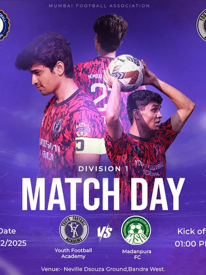 Match day for a Mumbai Football Association Division 1 clash against Madanpura FC.