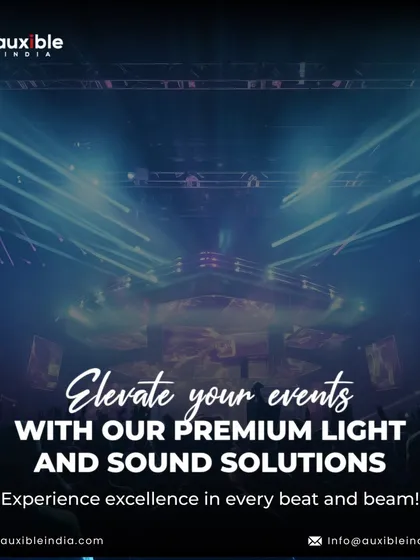 We elevate large-scale events with premium light and sound solutions. This image captures the powerful beam and laser work we deploy for concerts and big club nights, creating an immersive stage that draws the crowd in.