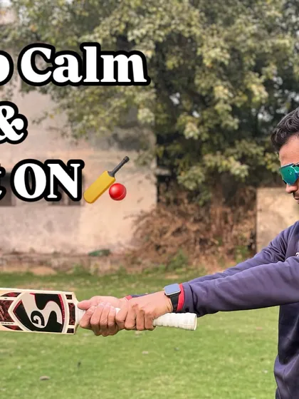 A simple motto for every batsman: Keep Calm & Bat ON. Here I am with my SG bat, ready for a net session.