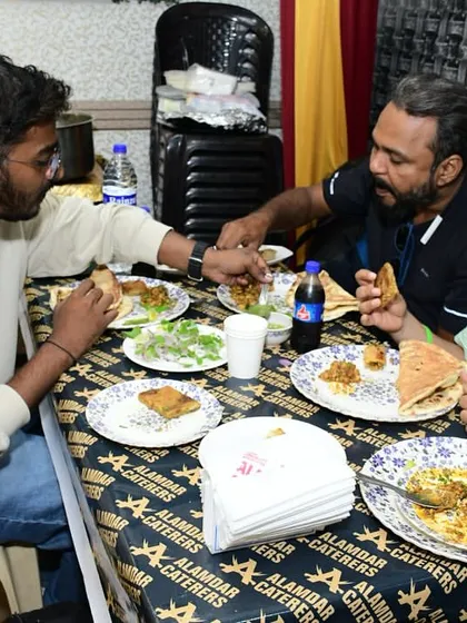 A father and son enjoying their meal together. We love being a place for family bonding.