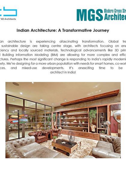 Our founder's insights on the transformative journey of Indian architecture were recognized by MGS Architecture, where he discusses global trends and technology integration.