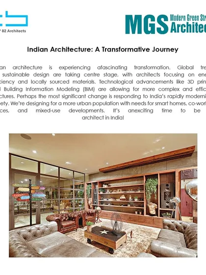 My insights on "Indian Architecture: A Transformative Journey" were recognized by MGS Architecture. The article covers global trends, technology integration, and the response to a rapidly modernizing society.
