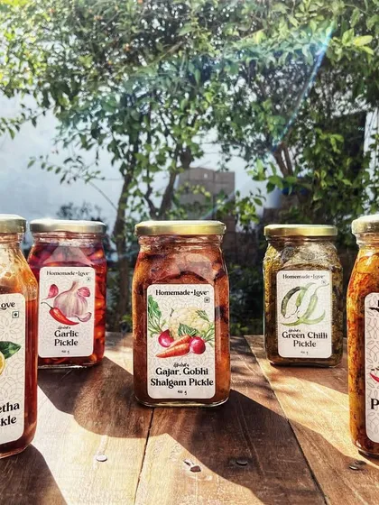 A look at our bestsellers. Punjabi Aam ka Achaar, Garlic Pickle, Green Chilli Pickle, and the seasonal Gajar Gobhi Shalgam. All made with ancestral recipes and lots of love.