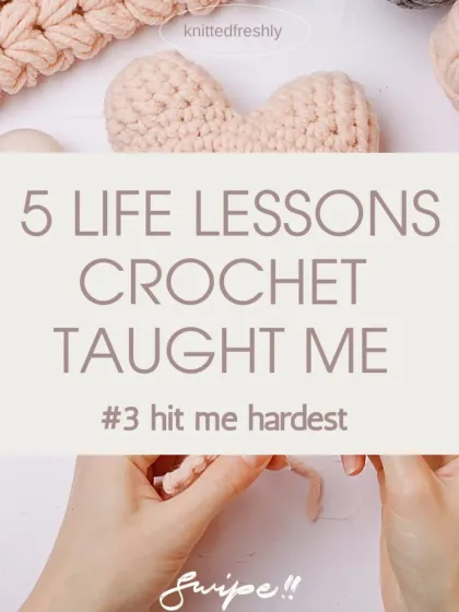 This post shares 5 life lessons that crochet has taught me. Each stitch is a lesson in patience, resilience, and the power of mindful creation.
