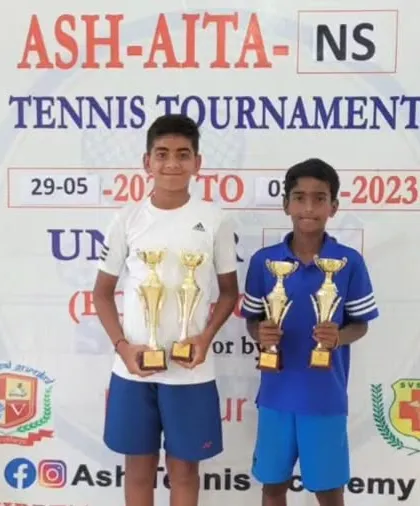 A double crown for Vivaan, winning both the singles and doubles titles at the National Series tournament in Hyderabad. This is a fantastic result of his focused training.