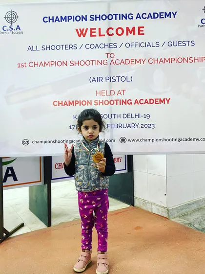 Our youngest champion. It is never too early to instill discipline and focus. We welcome children and provide them with a safe and encouraging environment to learn the sport of shooting.