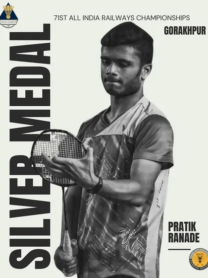 Pratik Ranade with his silver medal from the 71st All India Railways Championships in Gorakhpur. His performance demonstrates the high level of competition our players face and succeed in.