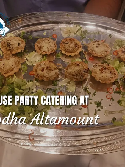 We recently catered a house party at the prestigious Lodha Altamount. This image shows our mini tarts, a favorite among guests for their flavor and convenience.