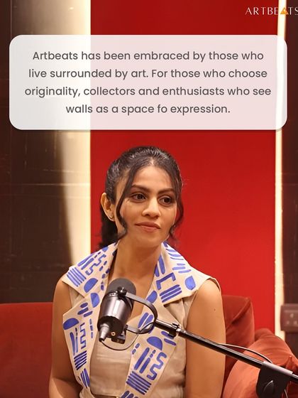 My work has been embraced by those who live surrounded by art. This image, from a podcast interview, captures a moment of sharing my philosophy. My art is for collectors and enthusiasts who see walls as a space for expression.