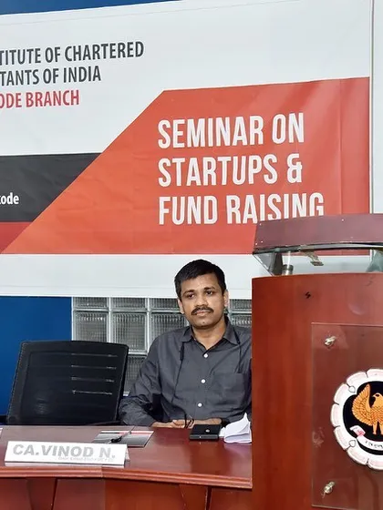 On the dais at the ICAI Kozhikode seminar. These platforms are vital for sharing knowledge and fostering a strong startup ecosystem.
