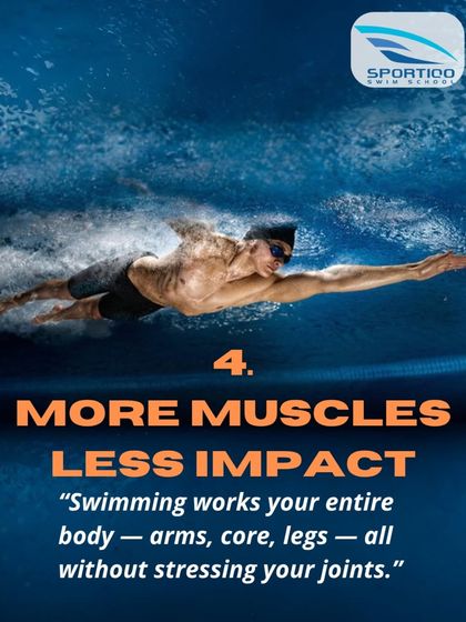Swimming works your entire body, from your arms and core to your legs, all without stressing your joints. It is the perfect low-impact, high-intensity workout for all ages and fitness levels.