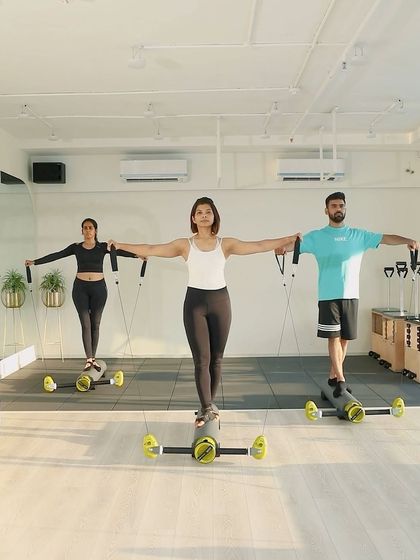 Our core team starting the day with MOTR training. This equipment challenges your balance and coordination in a way that no other machine can.