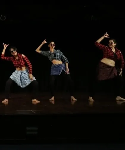 This one was pure fun! We mashed up high-energy South Indian Tapang with belly dance for our 'Rowdy Baby' act. This is the kind of performance we love to bring to parties and sangeets to get everyone hyped.