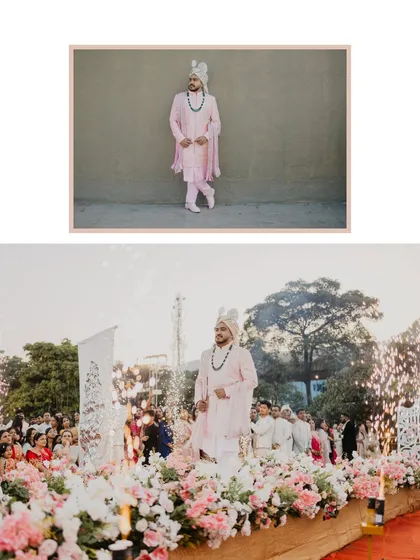 The groom's grand entry, surrounded by flowers and fireworks. We capture the excitement and splendor of the baraat, ensuring the groom's big moment is as cinematic and memorable as it feels.