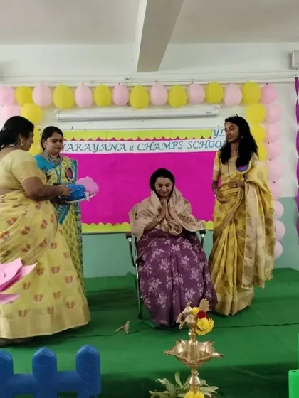 A heartfelt moment being recognized on stage at the Narayana Techno School. I am always so grateful when my work resonates with a group and I can see the positive impact we've made together.