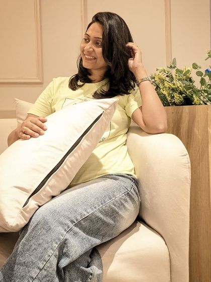 Relaxing on the couch. A candid moment from my daily life.