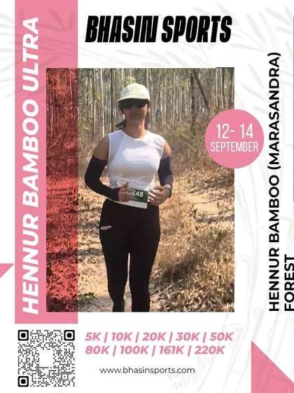 Runners navigating the beautiful and varied terrain of the Hennur Bamboo Forest. This trail offers a mix of dirt paths and shaded sections, providing a classic trail running experience right here in Bengaluru.