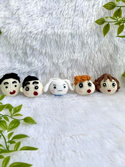 A nostalgic order of the Shin-chan family as keychain heads! It was so fun to capture the quirky expressions of Shin-chan, his parents, and even his little dog, Shiro.