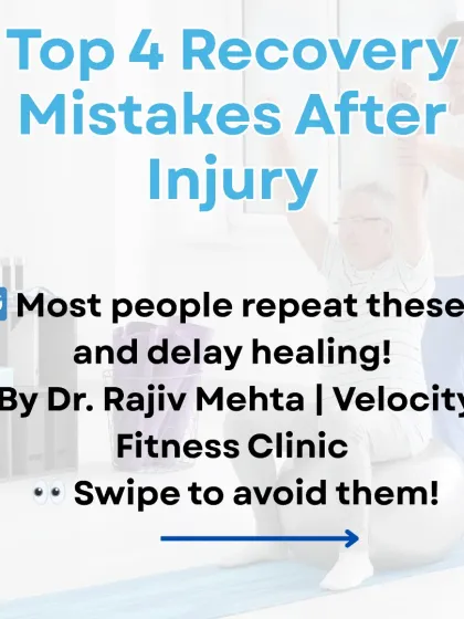 This graphic introduces the top four recovery mistakes people make after an injury. Healing isn't guesswork; it's a strategy, and avoiding these mistakes is the first step.