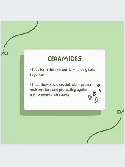 Ceramides are lipids that form the skin's natural barrier, holding cells together to prevent moisture loss and protect against environmental stressors. They are essential for healthy, resilient skin.
