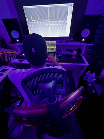 Locked in at the studio, working on new music. This is my happy place, where I can experiment with different sounds and build tracks from scratch. The grind never stops.